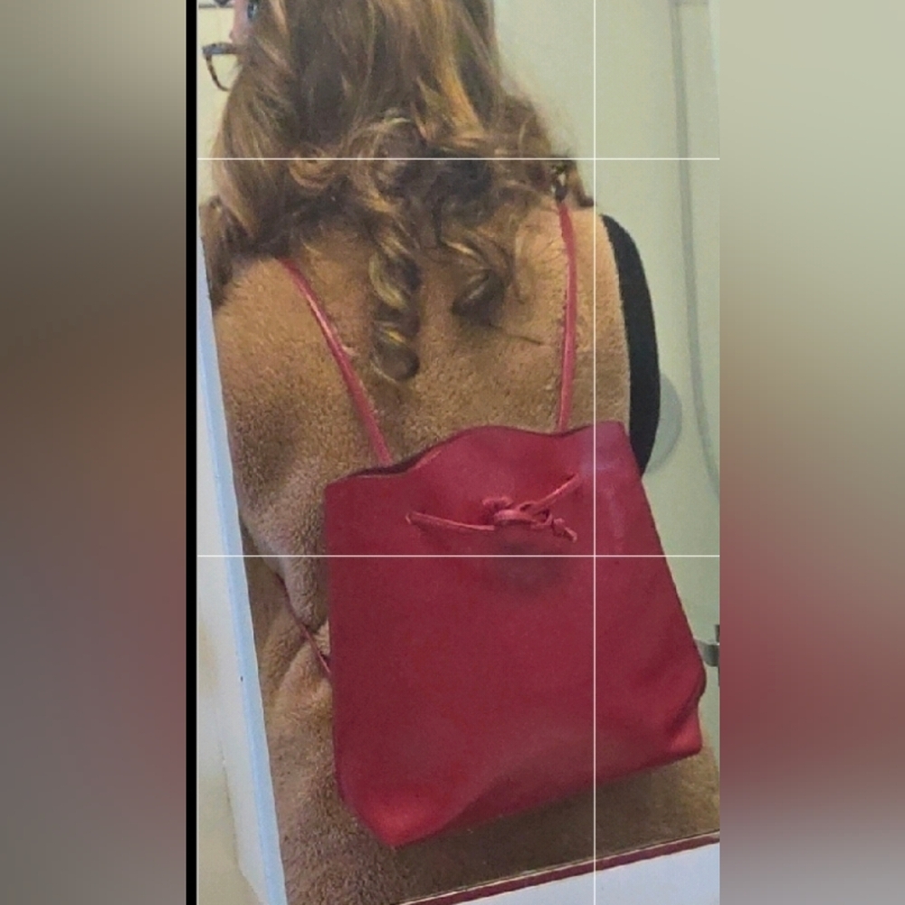 Tiffany &  Fred Paris Chic Red Leather Backpack - Picture 15 of 15